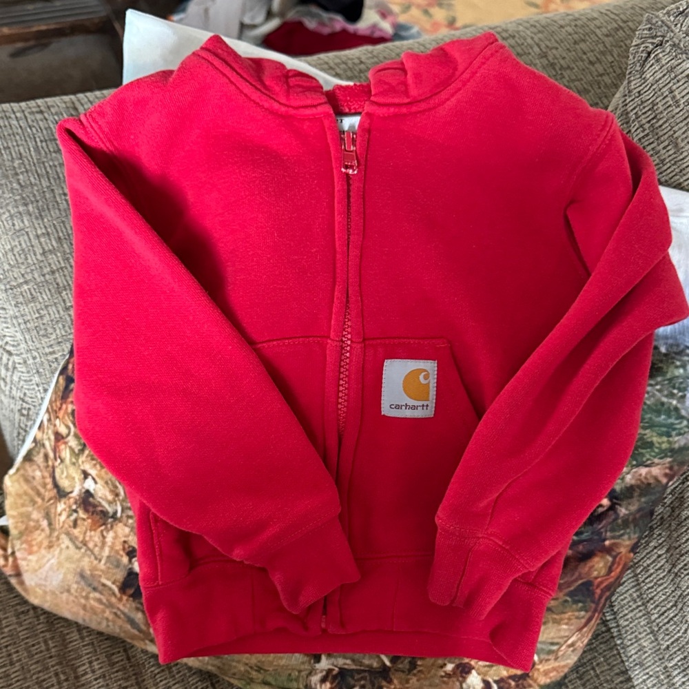 Carhartt Kids Bright Red Zip-Up Hoodie
